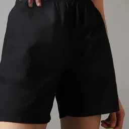 bewakoof Solid Women Black Boxer Shorts-picture-15