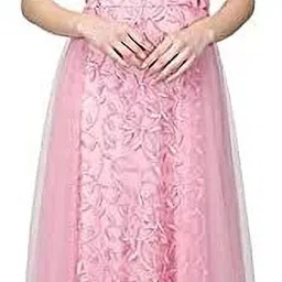 Self Design Net Stitched Flared/A-line Gown-image-1