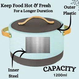 inkitchenstore Hazzel Insulated Stainless Steel Casserole Hot & Cold Food Serve Casserole image 4