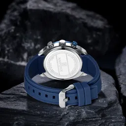 naviforce Super Classy Blue teenager chronograph silicone strap watch Analog Watch - For Men NF8038 Silicone Chronograph watch image 3