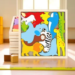 vhd Multicolor Wooden Animal Puzzle – Fun & Educational Toy for Kids W32-picture-19