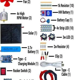 symfonia Solar Panel, DC Motor, Light, Battery & Other Experimental Science Project Kit Solar and Fuel Cell Electronic Hobby Kit image 2