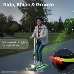 r for rabbit Road Runner Stellar Kids Ride-on Scooter with Bluetooth & LED - Green Purple image 3