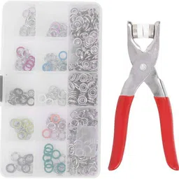 fgg 100pc multicolour Button Thickened Fasteners Kit Metal Five Claw Buckle Set Punch Plier image 1