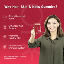nutriburst Biotin Gummies for Hair, Skin & Nails Growth image 3