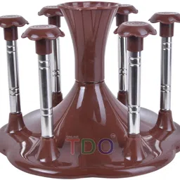 tdo Stylish Glass and Spoon Organiser for Glasses and Cutlery Glass Stand Made Stainless Steel and Virgin Plastic COFFEE COLOR Steel, Plastic Glass Holder-picture-36