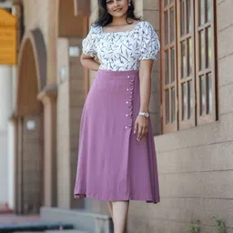 vastra mall Women A-line Pink Midi/Calf Length Dress image 1