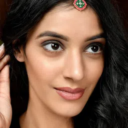 Shoshaa Gold-Plated Green & Red Stone-Studded Maangtikka-image-13