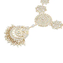 teejh TEEJHStone-Studded & Beaded Polki Maangtika image 4