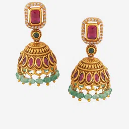 Kushal's Fashion Jewellery Gold Plated Stone Studded & Beaded Antique Jewellery Set image 5