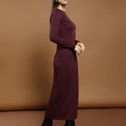 athena Women Bodycon Maroon Maxi/Full Length Dress image 4