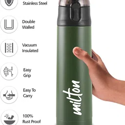 milton New Crown 900 Thermosteel Water Bottle, ISI Certified, 24 Hr Hot and Cold 750 ml Flask image 3
