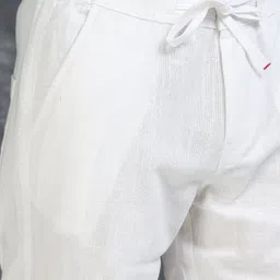 roadster Men Relaxed White Pure Linen Trousers image 5
