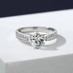 Iga Collection Valentine Sterling Silver Cubic Zirconia Stone Fashion Sterling Silver Cubic Zirconia Platinum Plated Ring-image-6