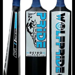 wolf pride Retro P Kids PVC/Plastic Blue Tennis Cricket Bat (400g) No5 #_PK139 PVC/Plastic Cricket Bat For 9 - 11 Yrs image 1