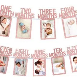 party breeze first Birthday PINK PHOTOFRAME DECORATIONS for girls items combo kit set-picture-10