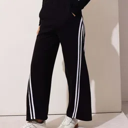 street9 Women Loose Fit Black Pure Cotton Trousers image 3