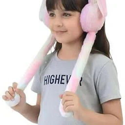 hrk enterprise Rabbit Bunny Design Soft Foldable Ear Moving Earmuff for Girls & Kids Ear Muff-picture-25
