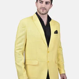 print cultr Men Solid Single Breasted Festive & Wedding Blazer image 3