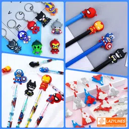 lazylines Avengers Pencil Box Inbuild Sharpener and Calculator with Dual Compartment Magnetic Lock with Stationery Set for Kids Art Plastic Pencil Box image 5