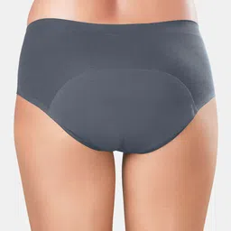 Sonari Mid Rise Seamless Period Brief- seamlessppgreyM-Grey image 4