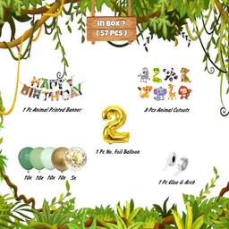 aniloons Solid Jungle Safari Theme Birthday Party Decorations Set, Balloon Garland Kit . Balloon image 2