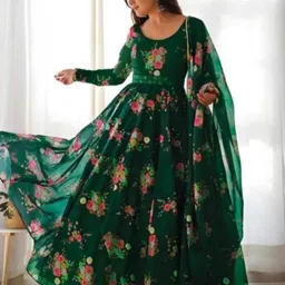 vanray fashion Printed Georgette Stitched Anarkali Gown-picture-20