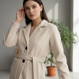 rigo Polar Fleece Solid Coat For Women-picture-11