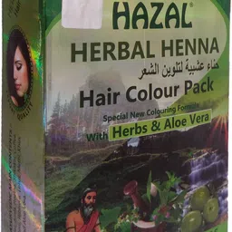 hazal Herbal Henna Natural Soft Black (Hair Color Pack) with Herbs & Aloe Vera (Pack of 3) , Natural Soft Black image 1