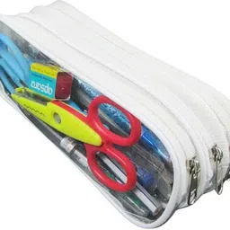 lumisanah 3 Zip Transparent Pencil Pouch Cosmetic Bag Travel Acessories clear purse Art Polypropylene Pencil Box-picture-29