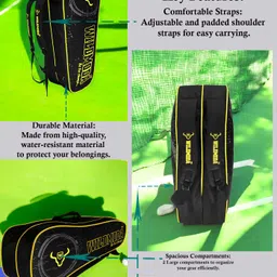 wildmoda Passion Premium 2-Compartment Badminton & Tennis Unisex racquet Bag image 4