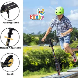 little funky Rider Pro Scooty with Side Stand, 3 Adjustable Height Kids Scooter image 5