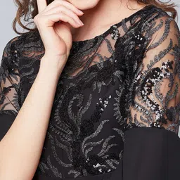 athena Women A-line Black Maxi/Full Length Dress image 4