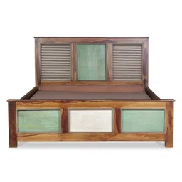 fabuliv Horace Queen Size Bed In Teak Finish image 4
