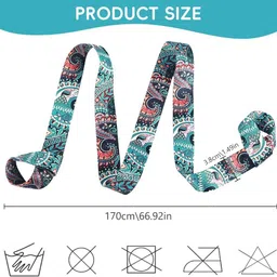 qpets Yoga Mat Carry Strap Green Mandala Nylon Yoga Strap image 2