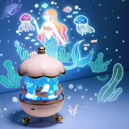 luminocool Rabbit Sky Projector Rotating Lamp with 6 Films,5 Colours,Bedroom & Office Décor Night Lamp-picture-16