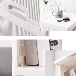 crexos Collapsible Wardrobe Plastic Cupboard for Storage Almirah Clothes Drawer Rack PP Collapsible Wardrobe image 4