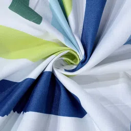 romee Blue Geometric 144 TC Microfiber Double Sized Bedsheet With 2 Pillow Covers image 4