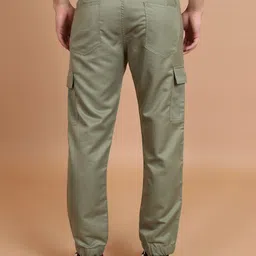 highlander Men Regular Fit Green Cotton Blend Trousers image 2