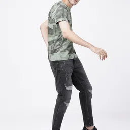 HIGHLANDER Men Grey Tapered Fit Mid-Rise Highly Distressed Stretchable Jeans image 4