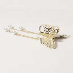 PANASH Embellished CZ Studded Butterfly Shaped Claw Clip image 2
