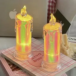Urban Velvet Hub LED Tea Light Candles,Home,Christmas,Birthday Decoration Resin Tealight Holder Set-image-8