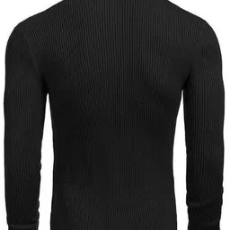 kyanshi fashion Men Graphic Print Turtle Neck Black Sweater image 2