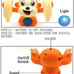 saleoff Tumbling Rolling Monkey With Voice Sensor, Light, Music & Rotating Arms196 image 2