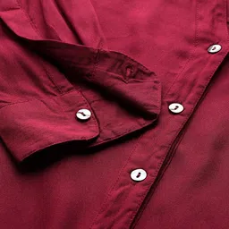her by invictus Women Regular Fit Solid Spread Collar Casual Shirt image 4