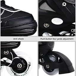 jr club Skates with PU Flashing Wheel Aluminum Body in-Line Skates In-line Skates - Size Medium UK image 5