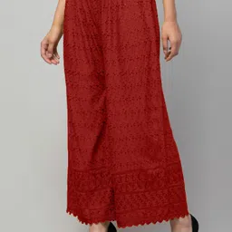 fambee Women Relaxed Maroon Viscose Rayon Trousers image 3