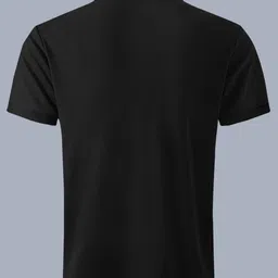 eyebogler Men Solid Polo Neck Cotton Blend Black T-Shirt image 2