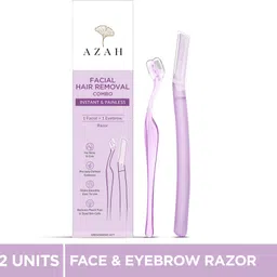 azah Face & Eyebrow Razor Combo For Women | Cut-Free & Painless Facial Hair Removal, Women image 1