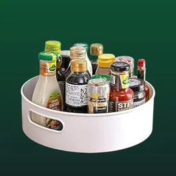 Plastic 360-degree Twisting Storage Organizer – Living Space & Pantry Storage Basket-image-1